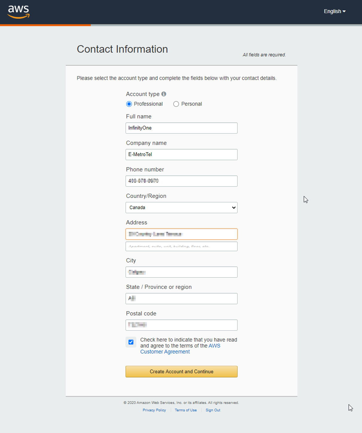 VM – Amazon AWS – Creating Web Services Account – Documentation E-MetroTel